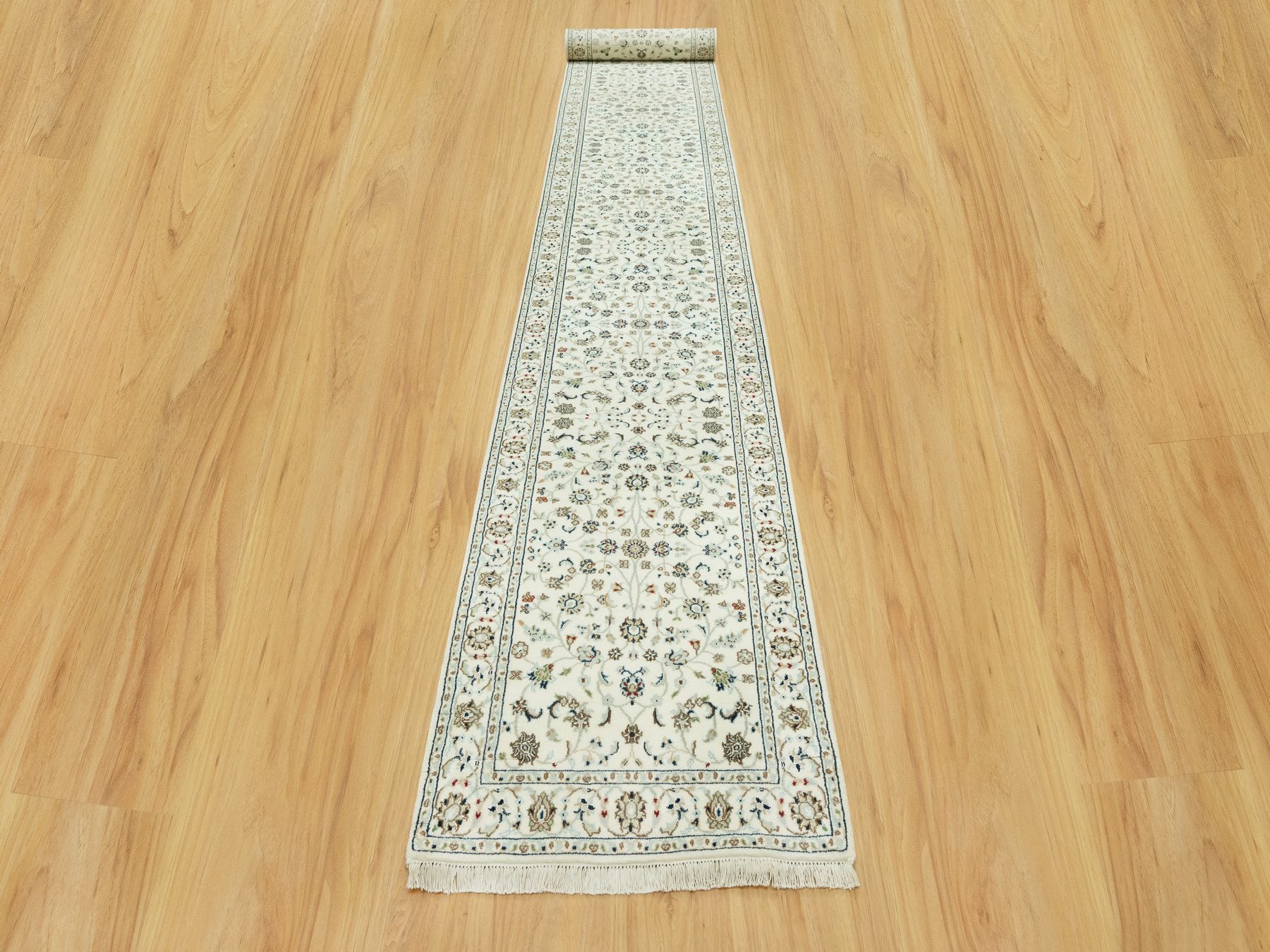 Nain Traditional hand-knotted wool runner in Ivory, 2'10" x 19'10", SKU O090614