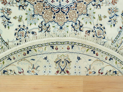 Nain Traditional hand-knotted wool rug in Ivory, 5'0" x 5'0", SKU O090617