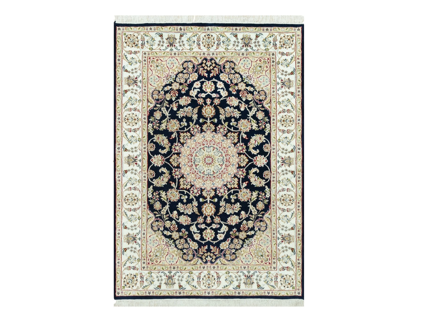 Nain Traditional hand-knotted wool rug in Blue, 4'3" x 6'3", SKU O090619