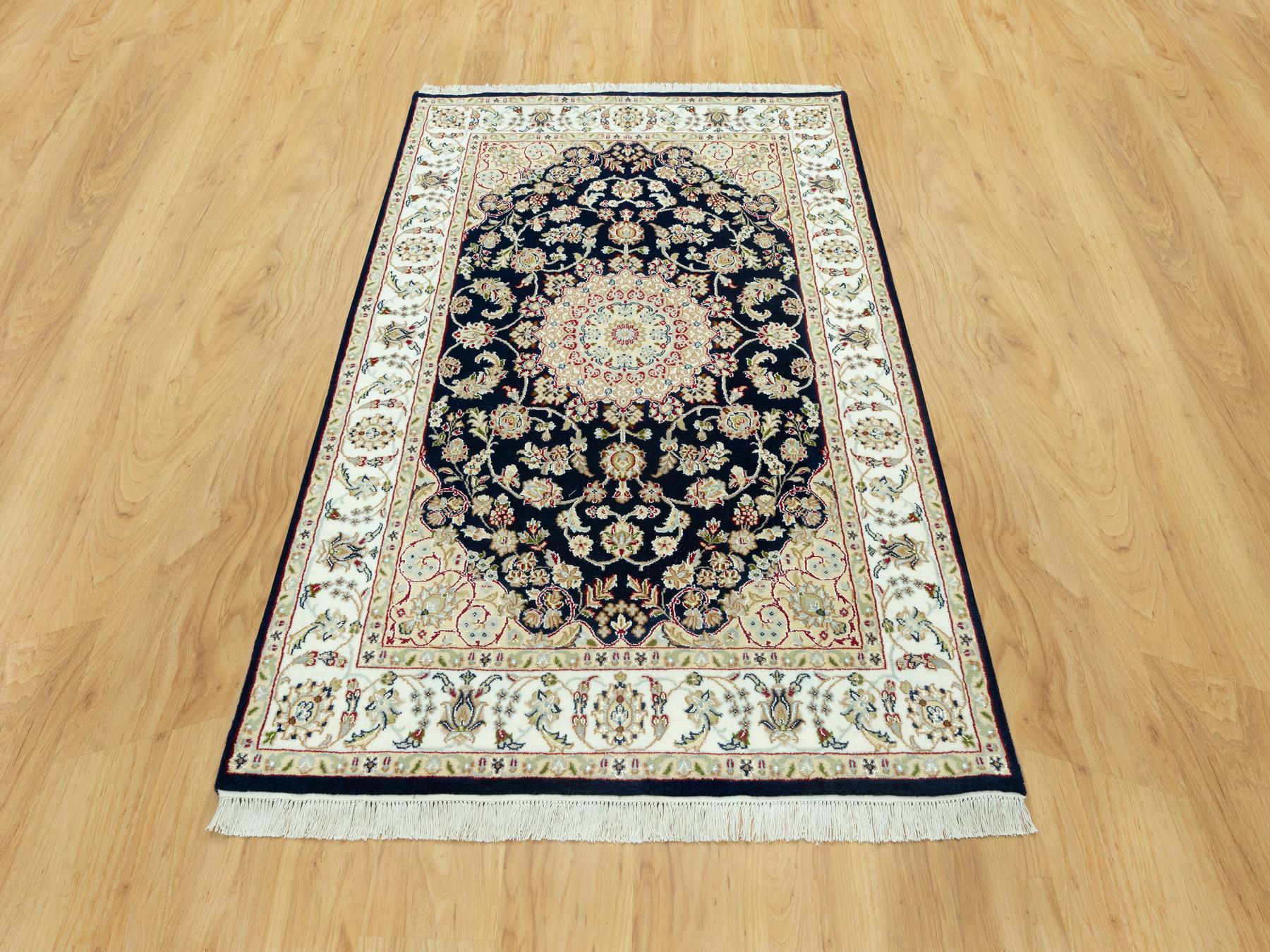 Nain Traditional hand-knotted wool rug in Blue, 4'3" x 6'3", SKU O090619