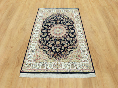 Nain Traditional hand-knotted wool rug in Blue, 4'3" x 6'3", SKU O090619
