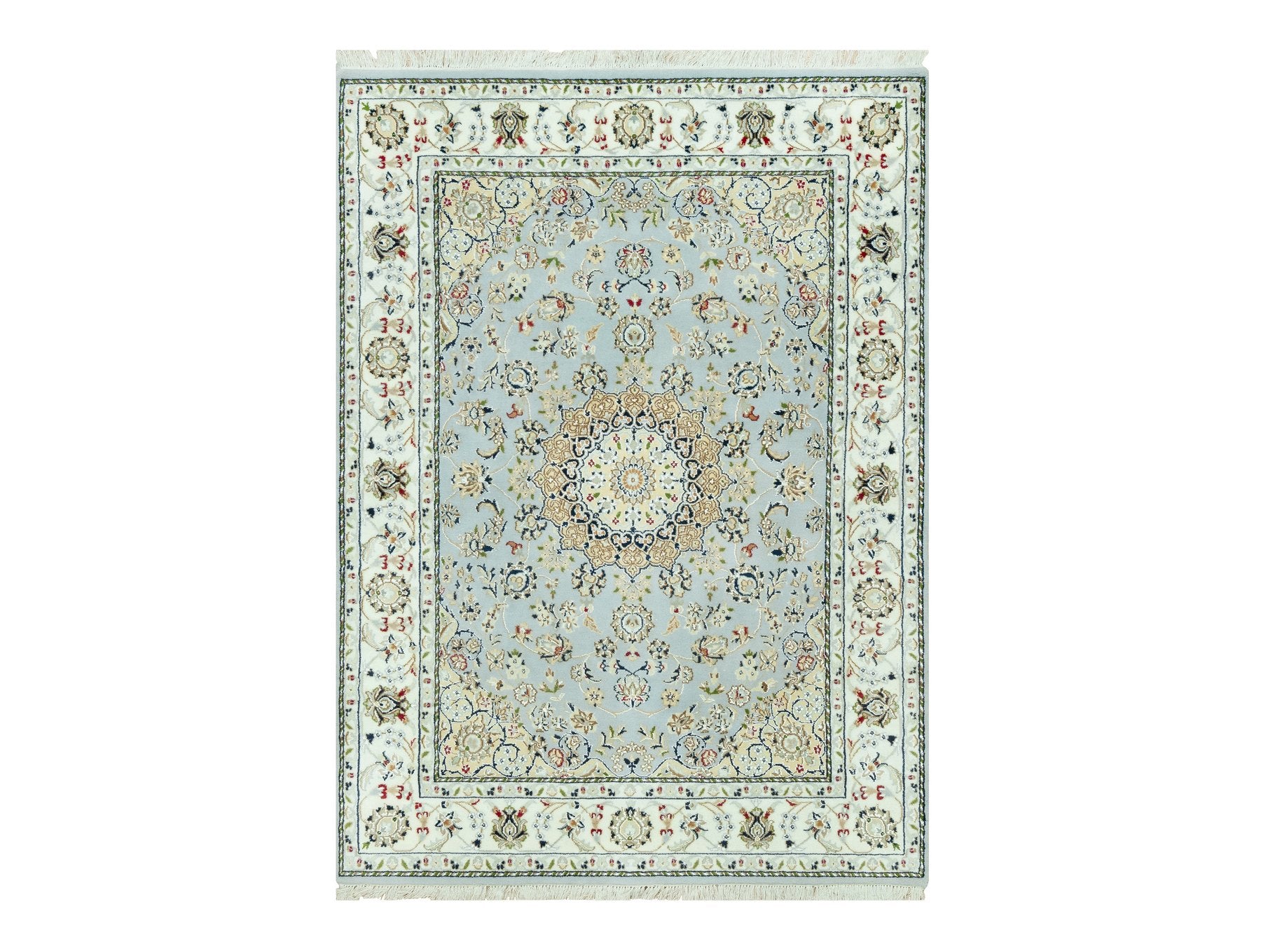 Nain Traditional hand-knotted wool rug in Blue, 4'11" x 6'9", SKU O090620