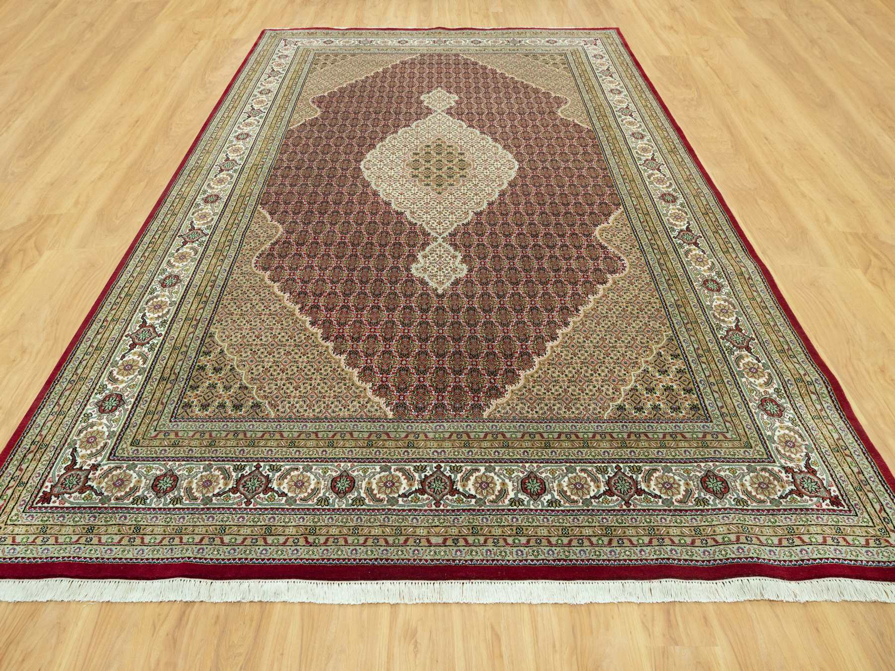 Tabriz Traditional hand-knotted wool rug in Red, 10'0" x 14'3", SKU O090623