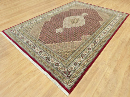 Red 10'0" x 14'3" Traditional Hand knotted Wool Rug - Sku: O090623