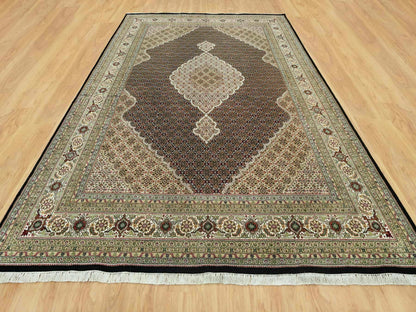Tabriz Traditional hand-knotted wool rug in Black, 9'8" x 14'2", SKU O090624