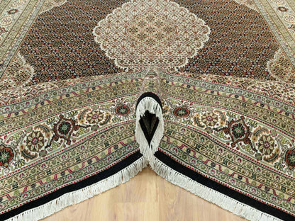 Tabriz Traditional hand-knotted wool rug in Black, 9'8" x 14'2", SKU O090624