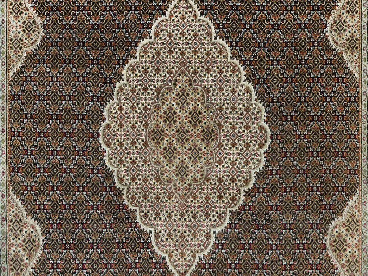 Tabriz Traditional hand-knotted wool rug in Black, 9'8" x 14'2", SKU O090624