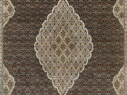 Tabriz Traditional hand-knotted wool rug in Black, 9'8" x 14'2", SKU O090624