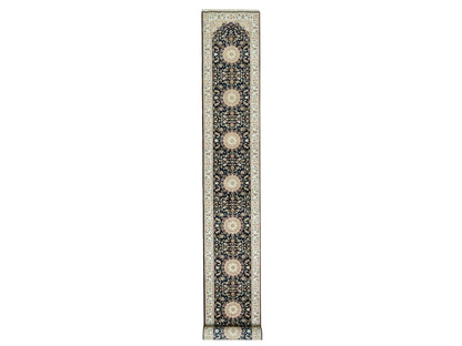 Nain Traditional hand-knotted wool runner in Blue, 2'5" x 20'1", SKU O090627