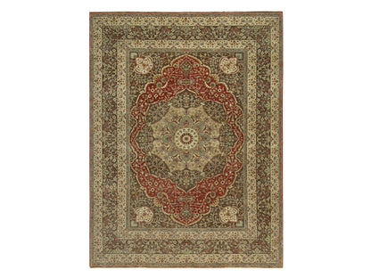 Red 9'2" x 12'1" Traditional Hand knotted Wool Rug - Sku: O090634