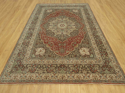 Red 9'2" x 12'1" Traditional Hand knotted Wool Rug - Sku: O090634