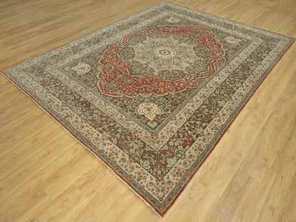 Red 9'2" x 12'1" Traditional Hand knotted Wool Rug - Sku: O090634