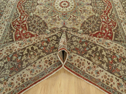 Red 9'2" x 12'1" Traditional Hand knotted Wool Rug - Sku: O090634