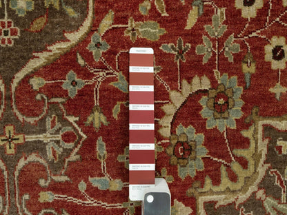 Red 9'2" x 12'1" Traditional Hand knotted Wool Rug - Sku: O090634