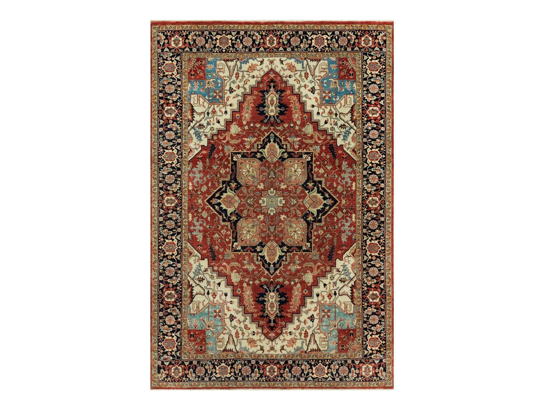 Heriz Traditional hand-knotted wool rug in Red, 6'0" x 9'1", SKU O090643