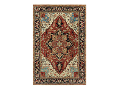 Red 6'0" x 9'1" Traditional Hand knotted Wool Rug - Sku: O090643