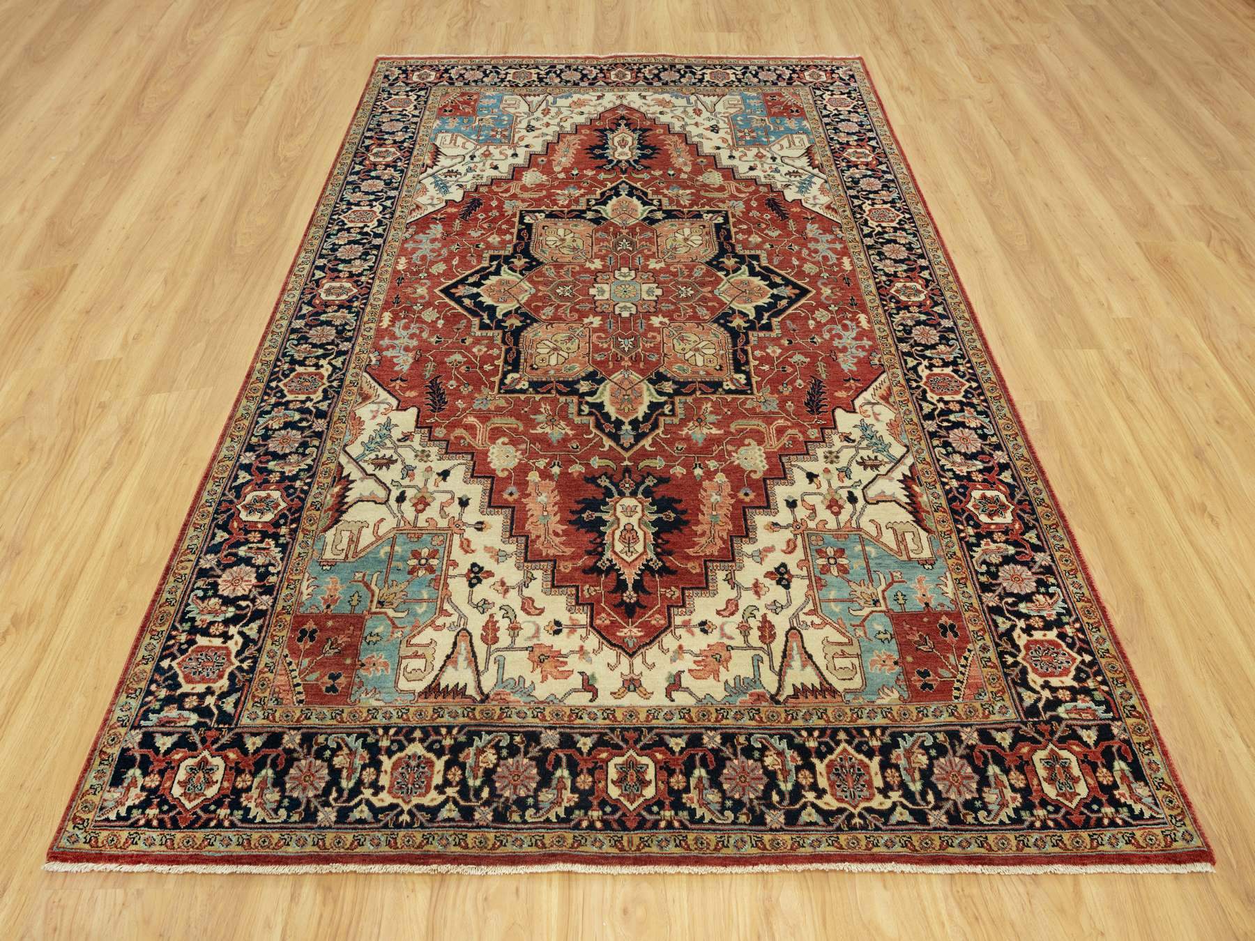 Heriz Traditional hand-knotted wool rug in Red, 6'0" x 9'1", SKU O090643