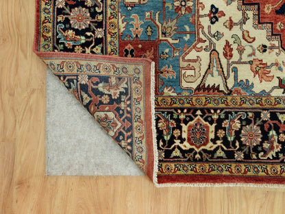 Red 6'0" x 9'1" Traditional Hand knotted Wool Rug - Sku: O090643