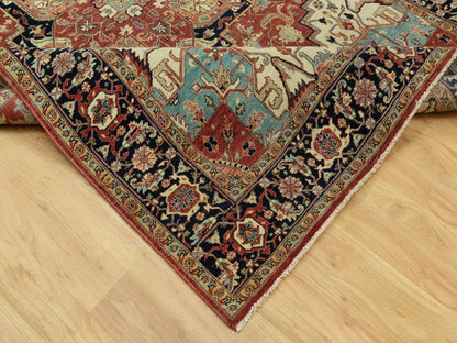 Red 6'0" x 9'1" Traditional Hand knotted Wool Rug - Sku: O090643