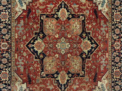 Red 6'0" x 9'1" Traditional Hand knotted Wool Rug - Sku: O090643