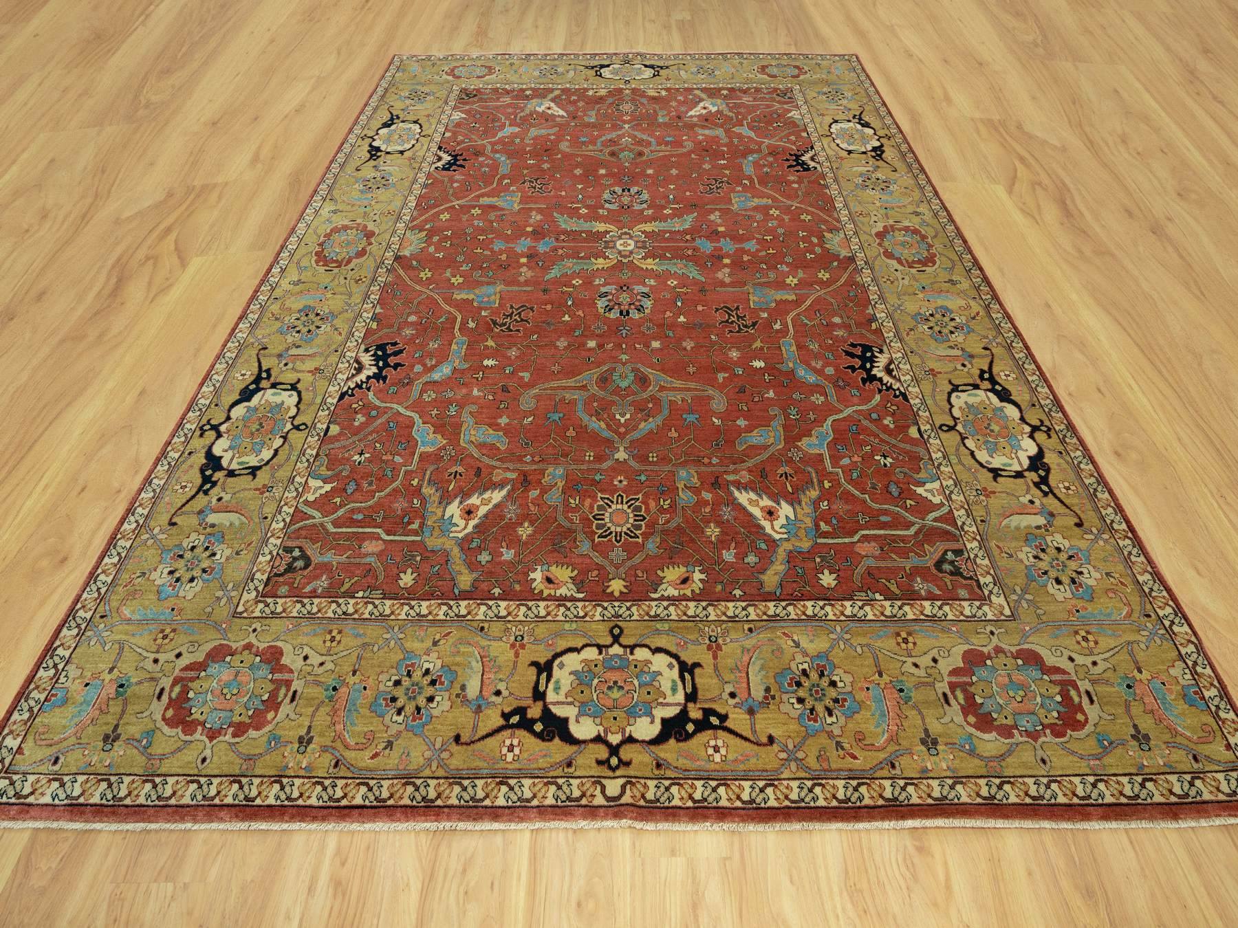 Heriz Traditional hand-knotted wool rug in Red, 8'10" x 12'0", SKU O090658