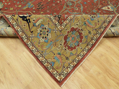 Red 8'10" x 12'0" Traditional Hand knotted Wool Rug - Sku: O090658