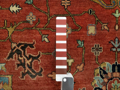 Red 8'10" x 12'0" Traditional Hand knotted Wool Rug - Sku: O090658