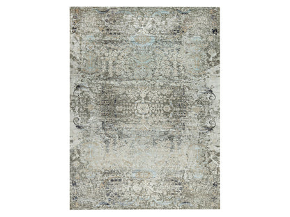 Transitional hand-knotted wool/silk rug in Brown, 9'0" x 12'0", SKU O090679