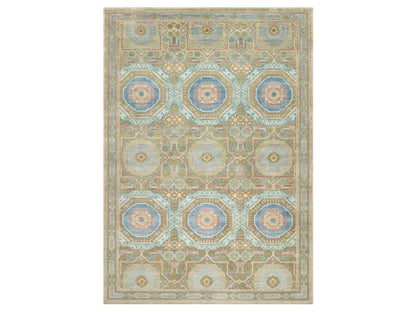 Mamluk Traditional hand-knotted wool/silk rug in Brown, 11'6" x 18'1", SKU O090689