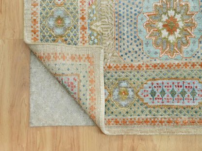 Mamluk Traditional hand-knotted wool/silk rug in Brown, 11'6" x 18'1", SKU O090689