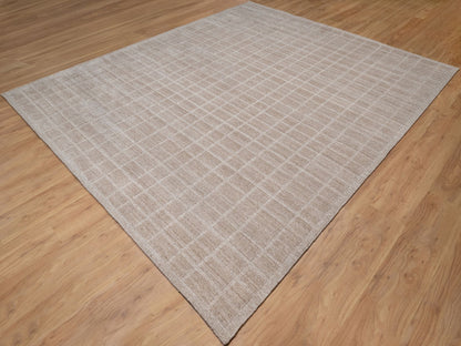 Modern / Contemporary hand-knotted wool rug in Brown, 8'2" x 9'10", SKU O090703