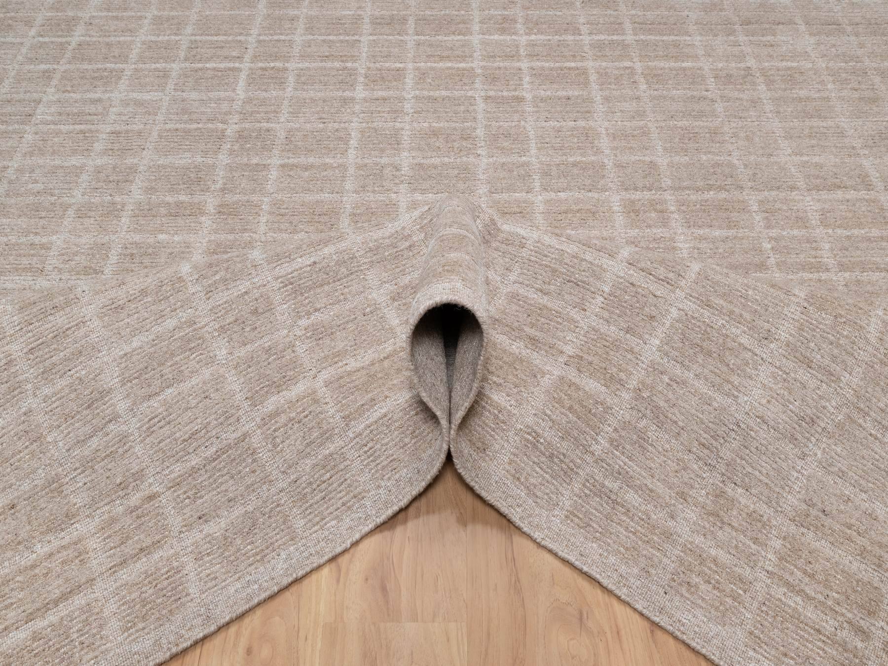 Modern / Contemporary hand-knotted wool rug in Brown, 8'2" x 9'10", SKU O090703