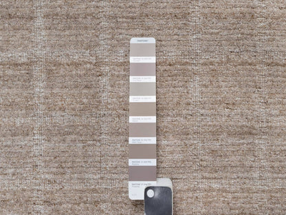 Modern / Contemporary hand-knotted wool rug in Brown, 8'2" x 9'10", SKU O090703