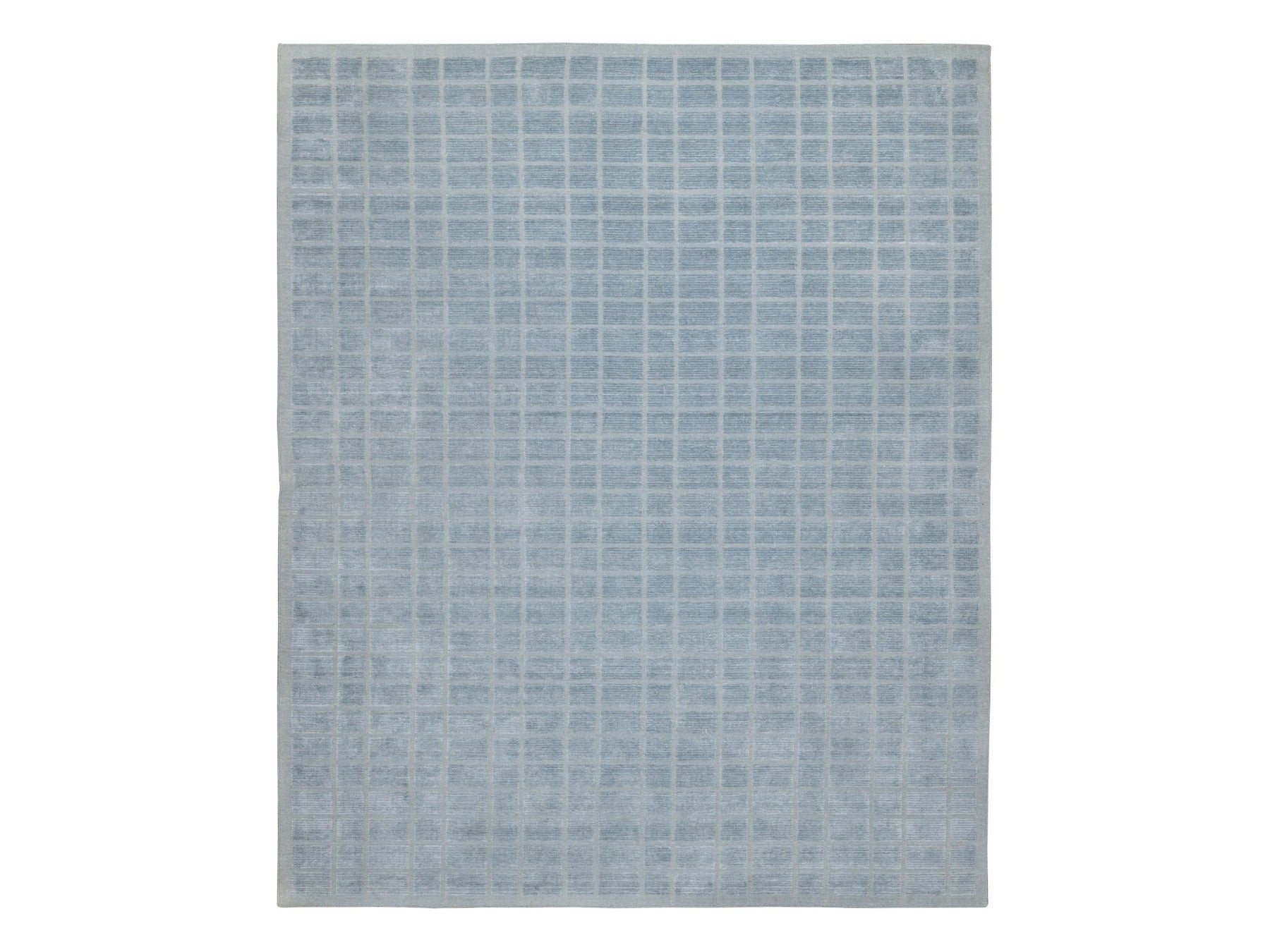 Modern / Contemporary hand-knotted wool rug in Blue, 8'2" x 9'10", SKU O090705
