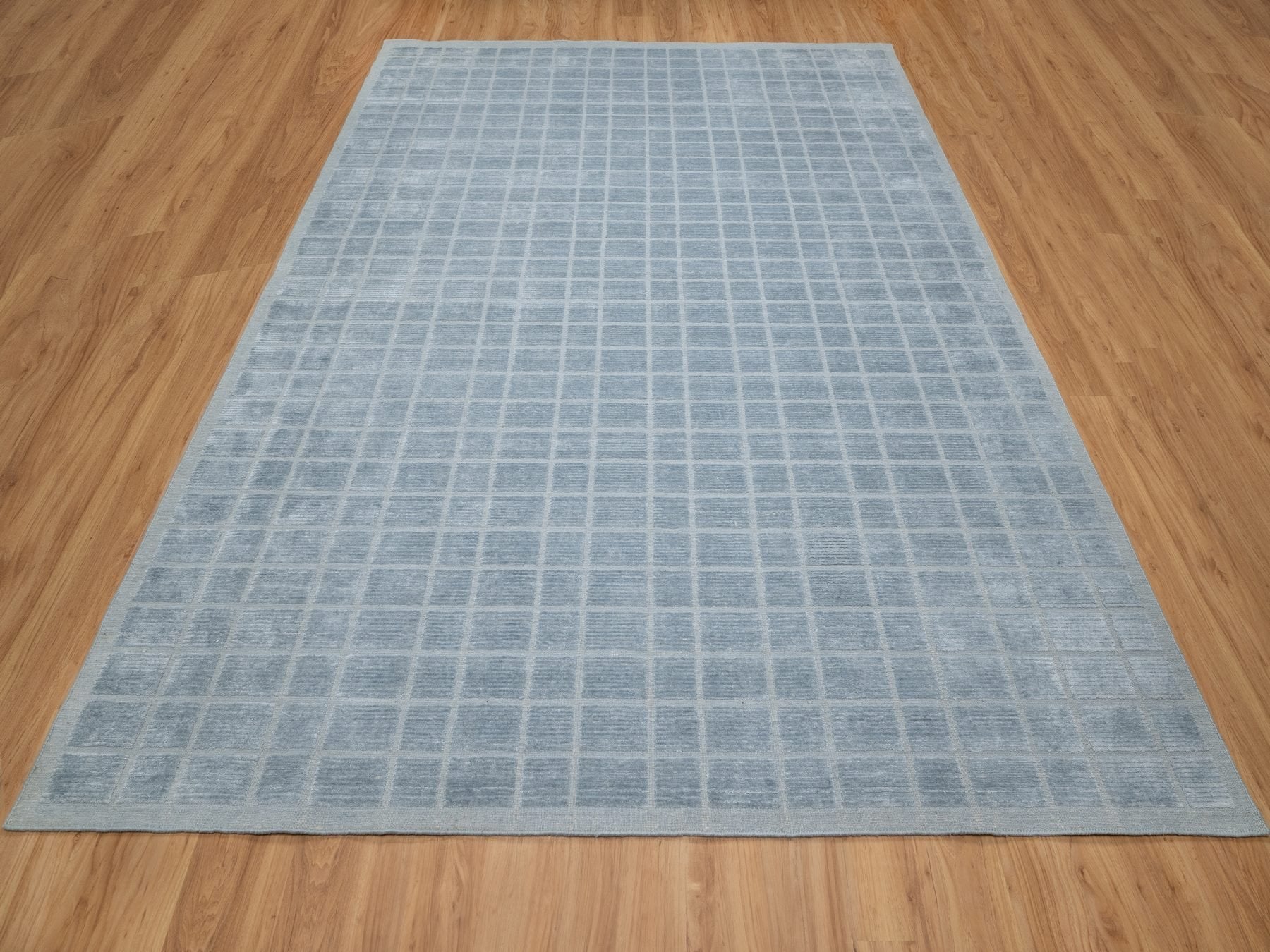 Modern / Contemporary hand-knotted wool rug in Blue, 8'2" x 9'10", SKU O090705