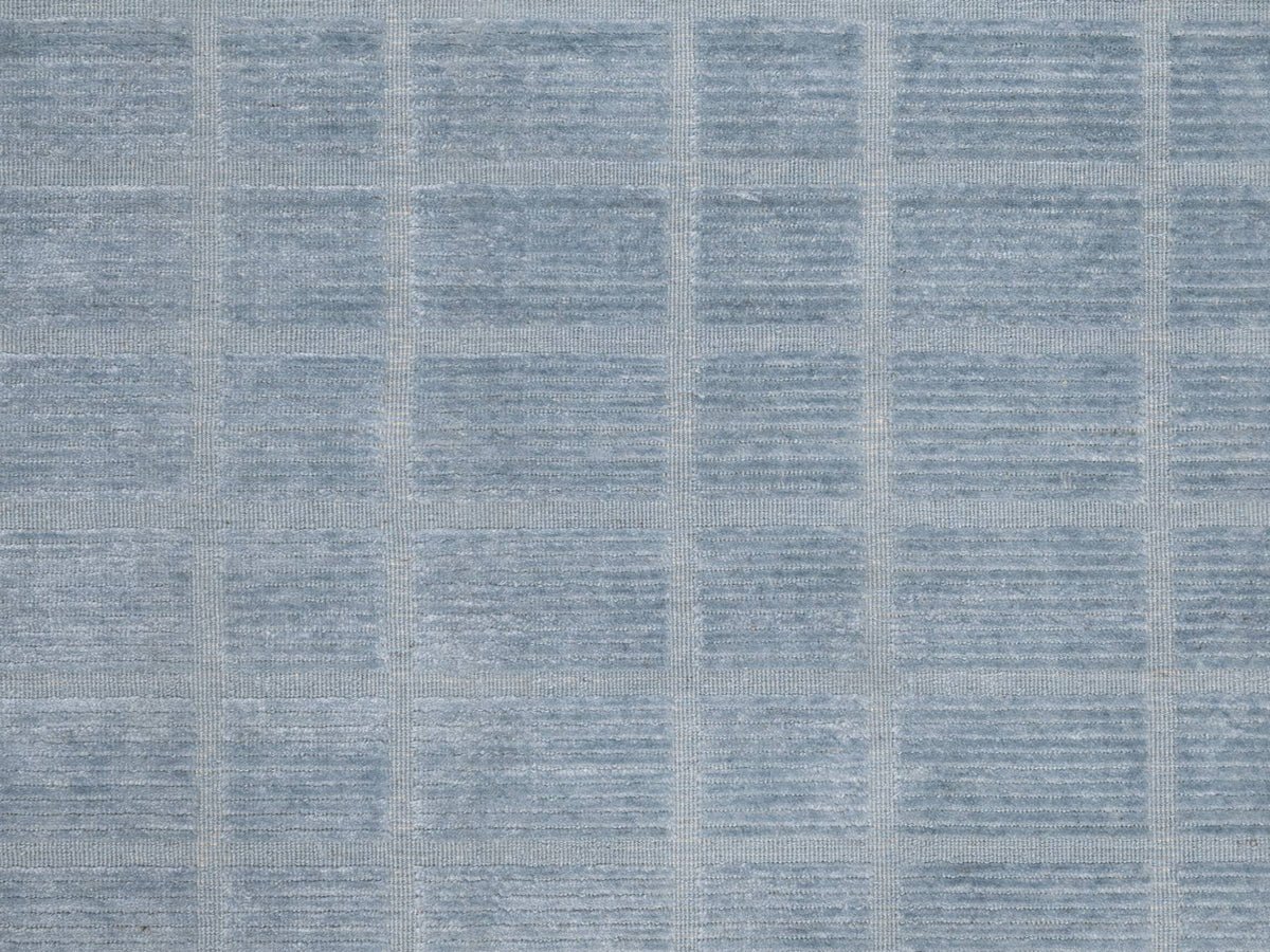 Modern / Contemporary hand-knotted wool rug in Blue, 8'2" x 9'10", SKU O090705
