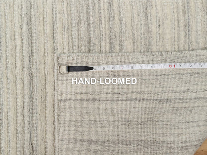 Modern / Contemporary hand-knotted wool runner in Beige, 2'6" x 10'0", SKU O090717