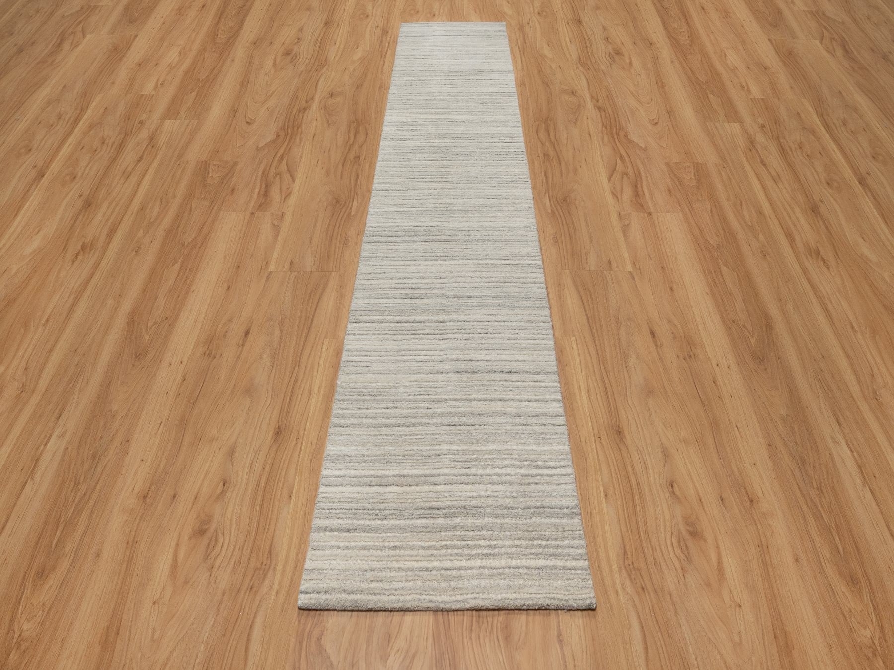 Modern / Contemporary hand-knotted wool runner in Beige, 2'7" x 11'10", SKU O090719