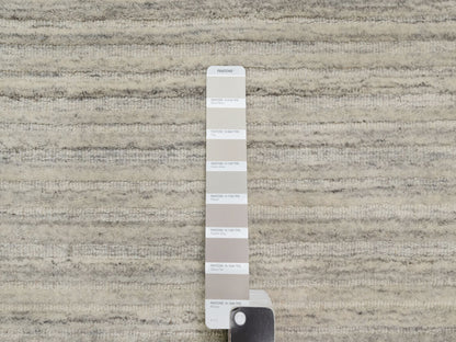Modern / Contemporary hand-knotted wool runner in Beige, 2'5" x 8'0", SKU O090720