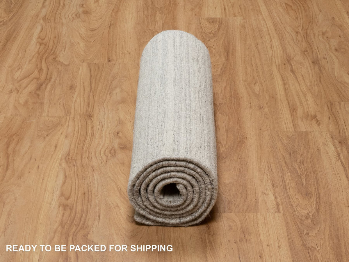 Modern / Contemporary hand-knotted wool runner in Beige, 2'5" x 8'0", SKU O090720