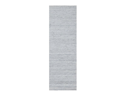 Grey 2'7" x 8'0" Modern / Contemporary Handloom Wool Rug - Sku: O090726