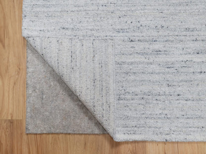 Grey 2'7" x 8'0" Modern / Contemporary Handloom Wool Rug - Sku: O090726
