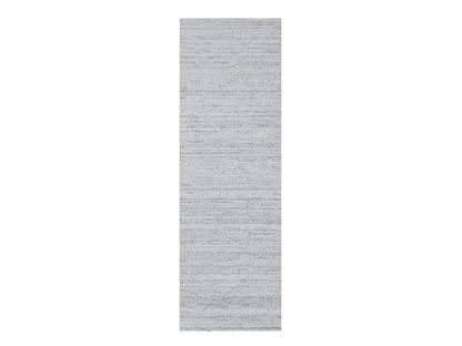 Grey 2'7" x 8'0" Modern / Contemporary Handloom Wool Rug - Sku: O090727