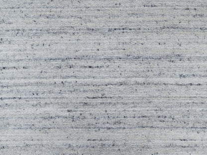 Grey 2'7" x 8'0" Modern / Contemporary Handloom Wool Rug - Sku: O090727