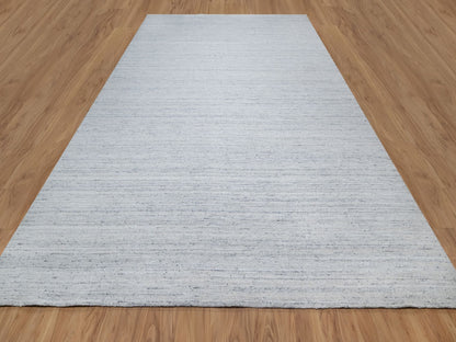 Grey 10'0" x 13'10" Modern / Contemporary Handloom Wool Rug - Sku: O090730