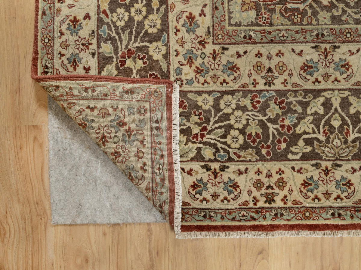 Tabriz hand-knotted wool rug in Red, 8' x 8'2", SKU O090736 (view 4)