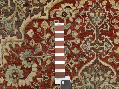 Tabriz hand-knotted wool rug in Red, 8' x 8'2", SKU O090736 (view 7)