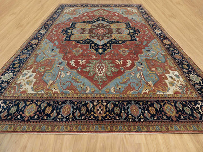 Red 13'9" x 16'2" Traditional Hand knotted Wool Rug - Sku: O090744
