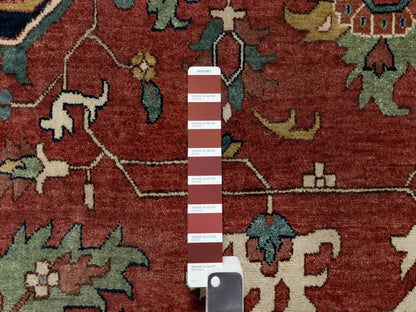 Red 13'9" x 16'2" Traditional Hand knotted Wool Rug - Sku: O090744