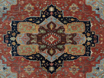 Red 13'9" x 16'2" Traditional Hand knotted Wool Rug - Sku: O090744